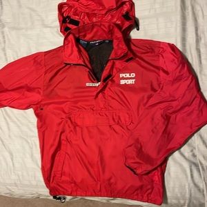 Polo by Ralph Lauren Women's Red Windbreaker Jacket